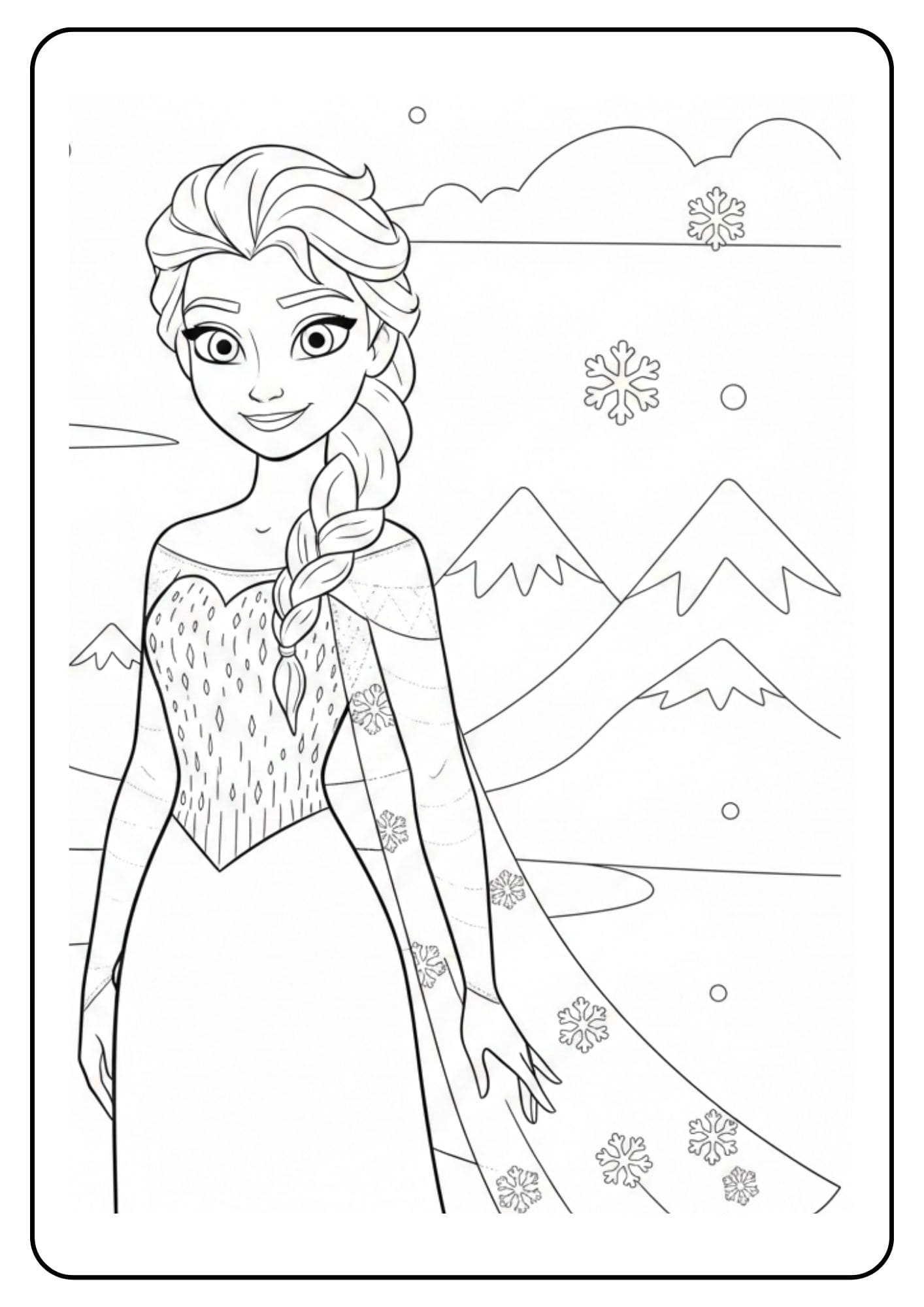 Elsa frozen kleurplaat eenvoudig