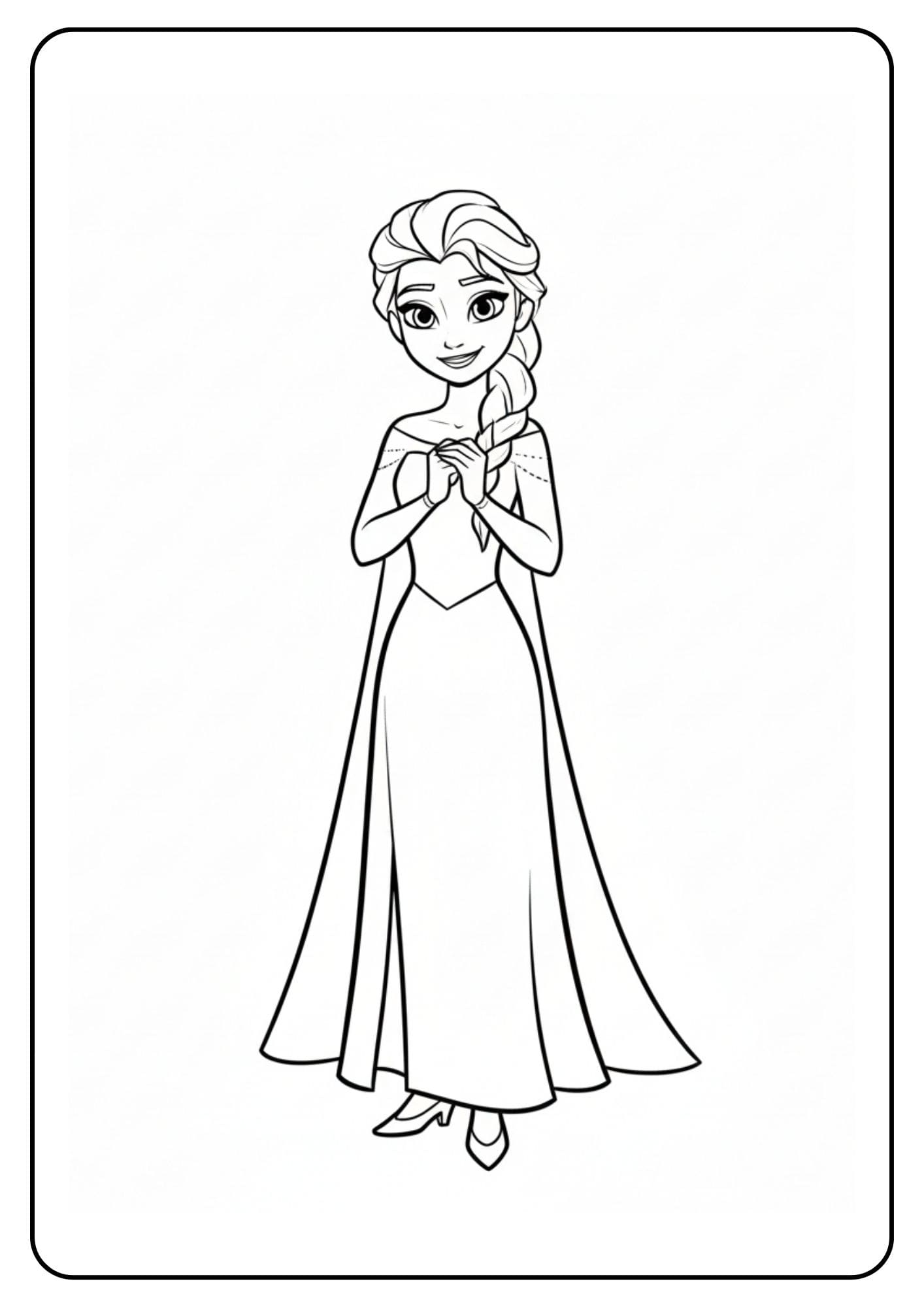Elsa kleurplaat glimlachende elsa