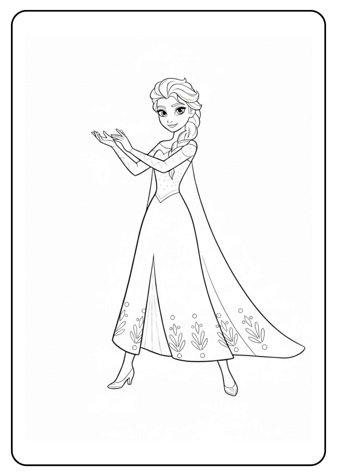 Elsa kleurplaat ijsmagie