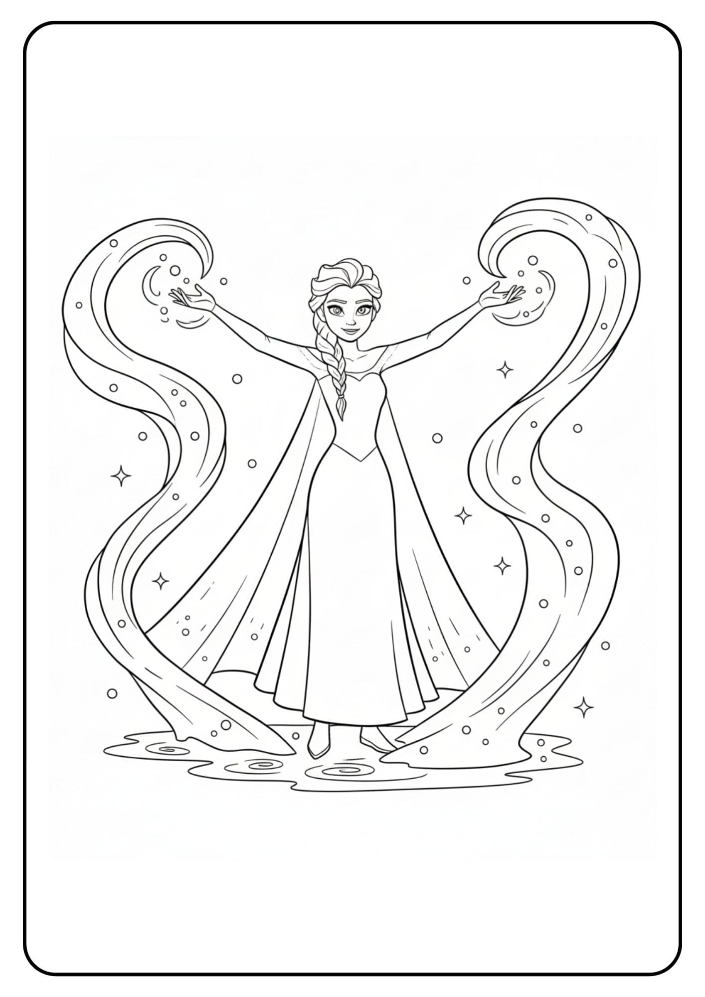 Elsa kleurplaat ijsspiralen