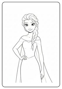Elsa kleurplaat stoere pose