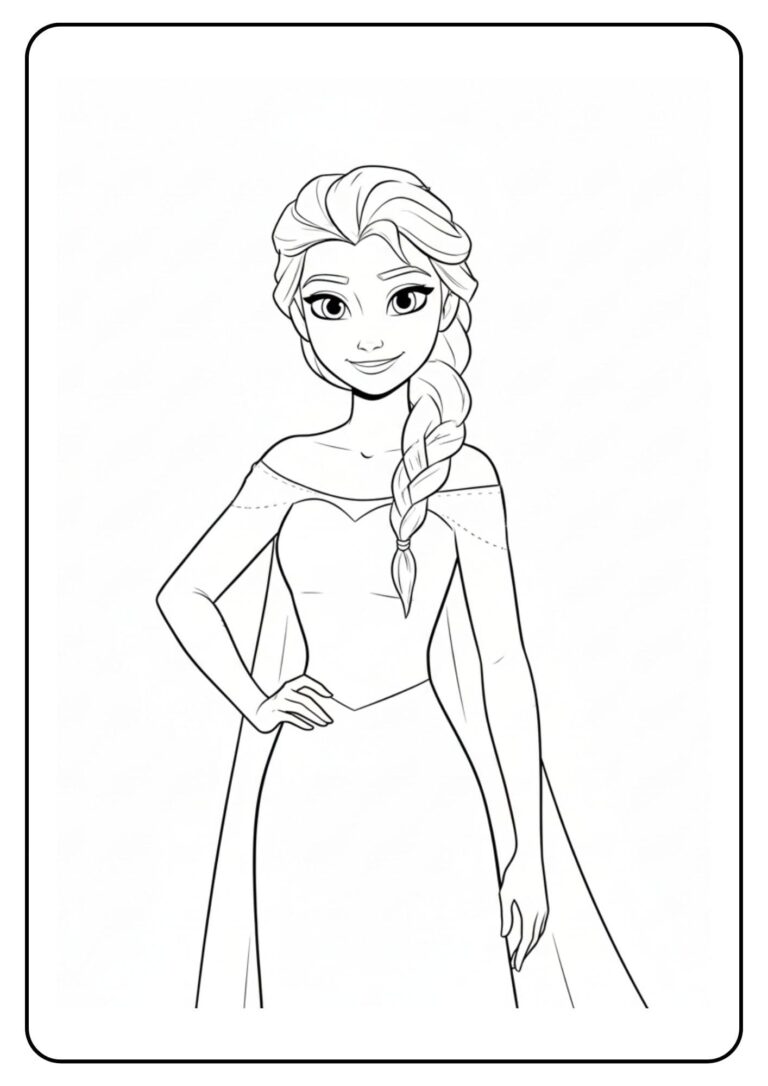Elsa kleurplaat stoere pose