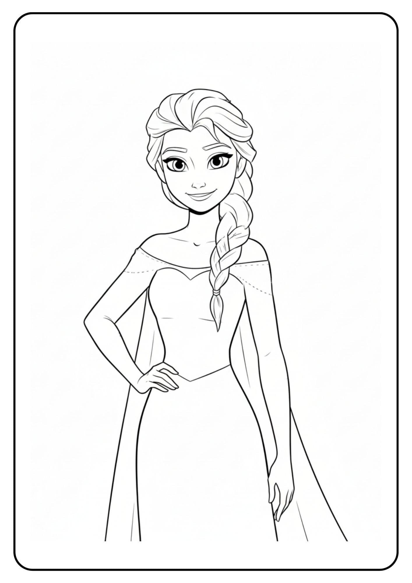 Elsa kleurplaat stoere pose