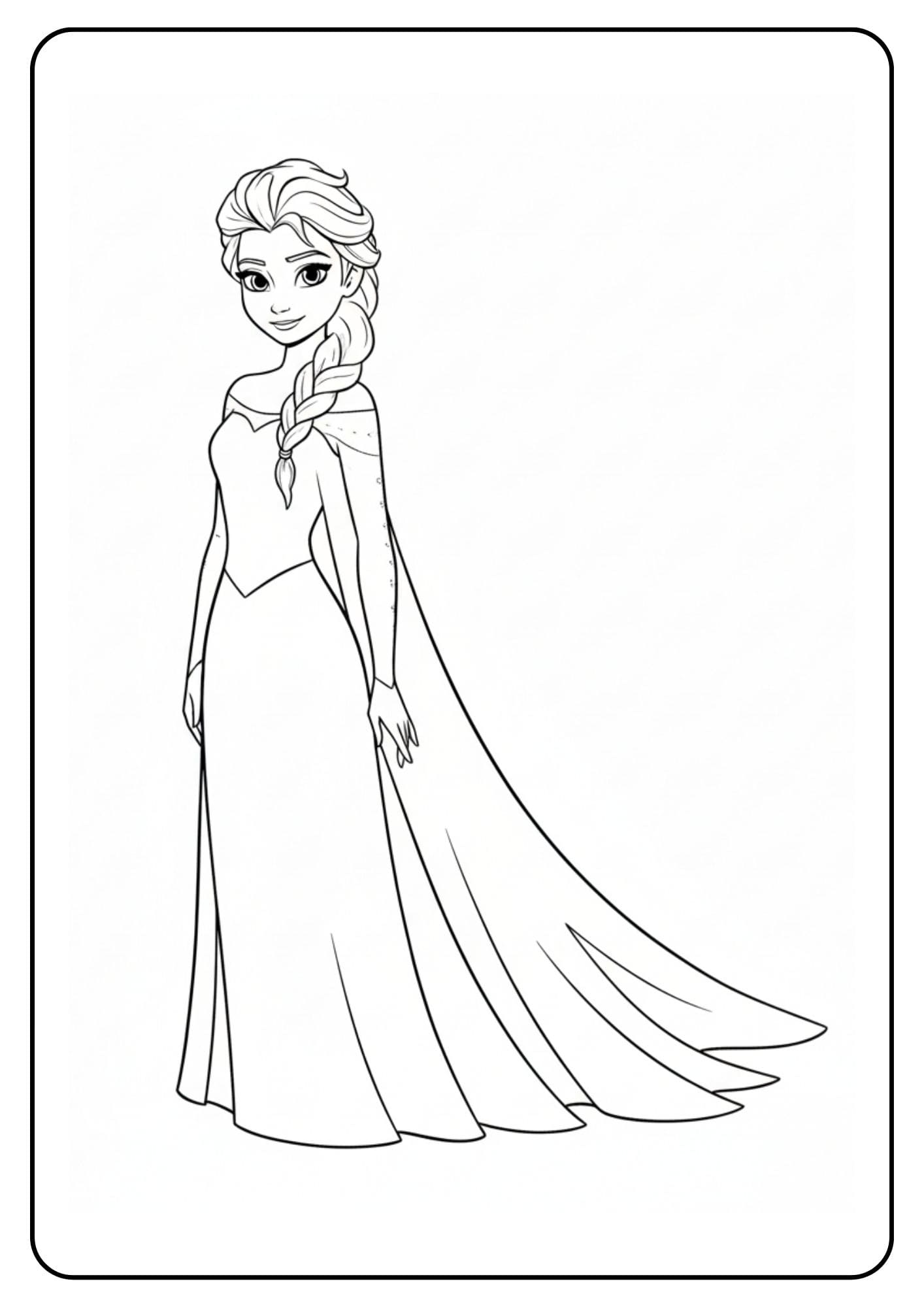 Elsa kleurplaat vlecht