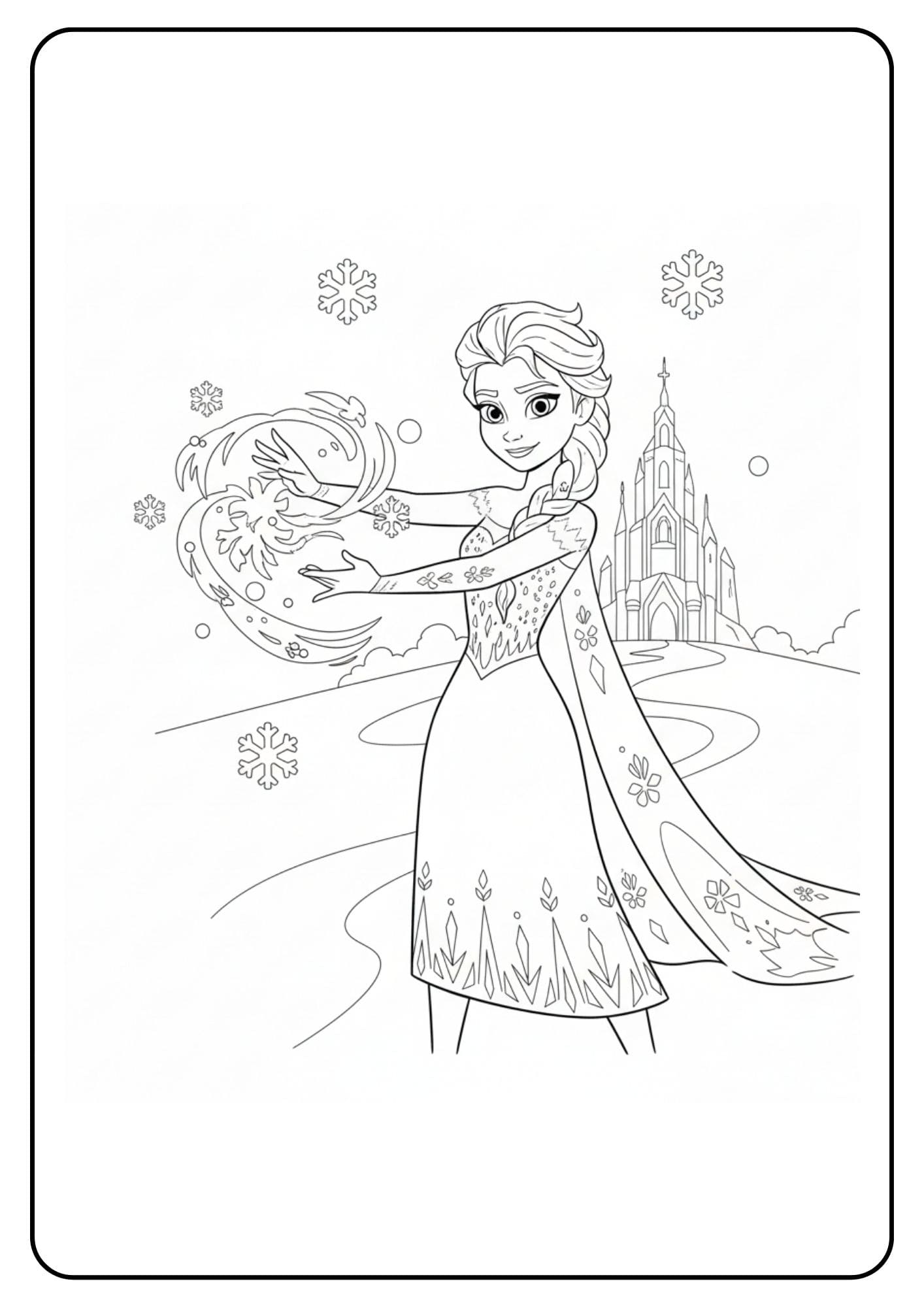 Elsa magie frozen kleurplaat
