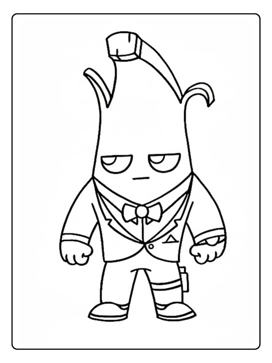 Fortnite kleurplaat Peely agent chibi