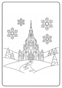 Frozen ijskasteel kleurplaten