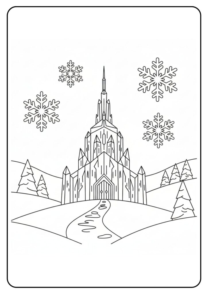 Frozen ijskasteel kleurplaten