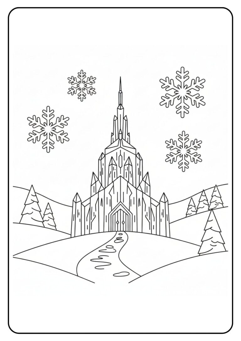 Frozen ijskasteel kleurplaten