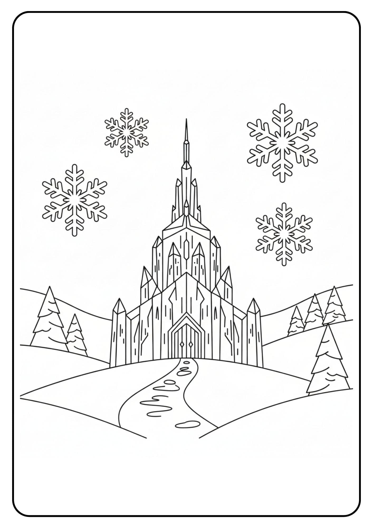 Frozen ijskasteel kleurplaten