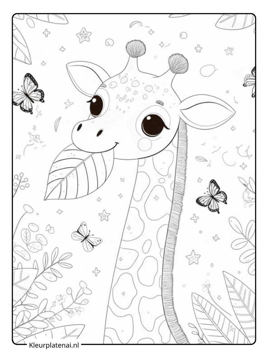 Giraf Kleurplaat (2)