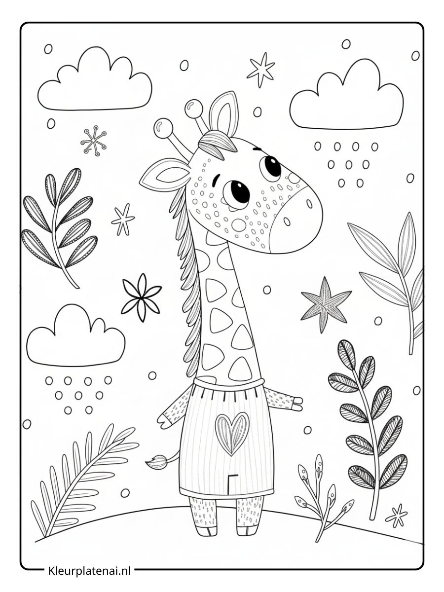 Giraf Kleurplaat (4)