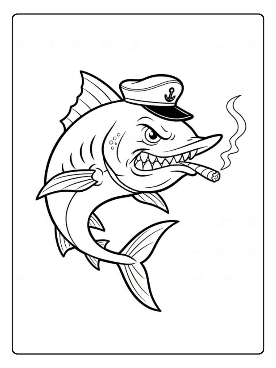 Grote kleurplaat vis op safari