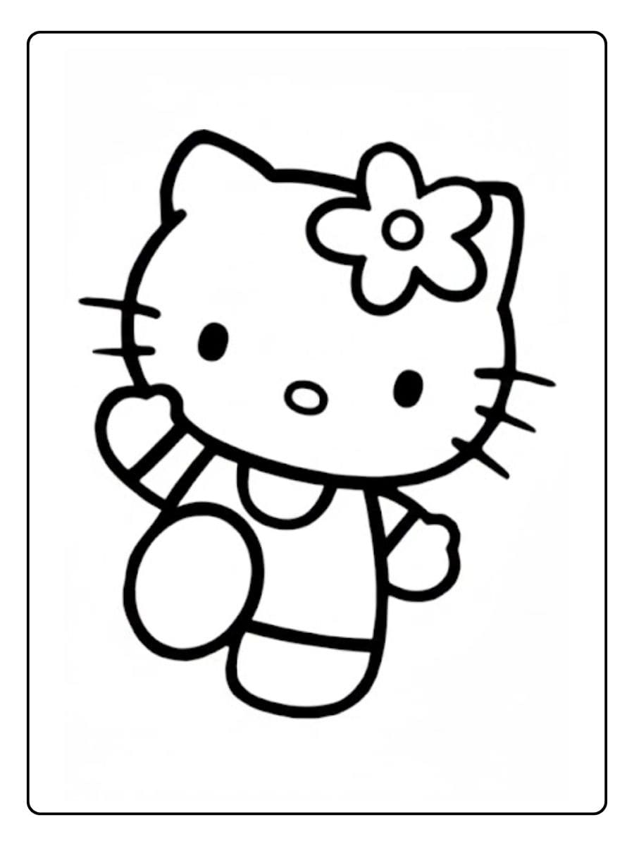 Hello Kitty Kleurplaat Eenvoudige Omtrek
