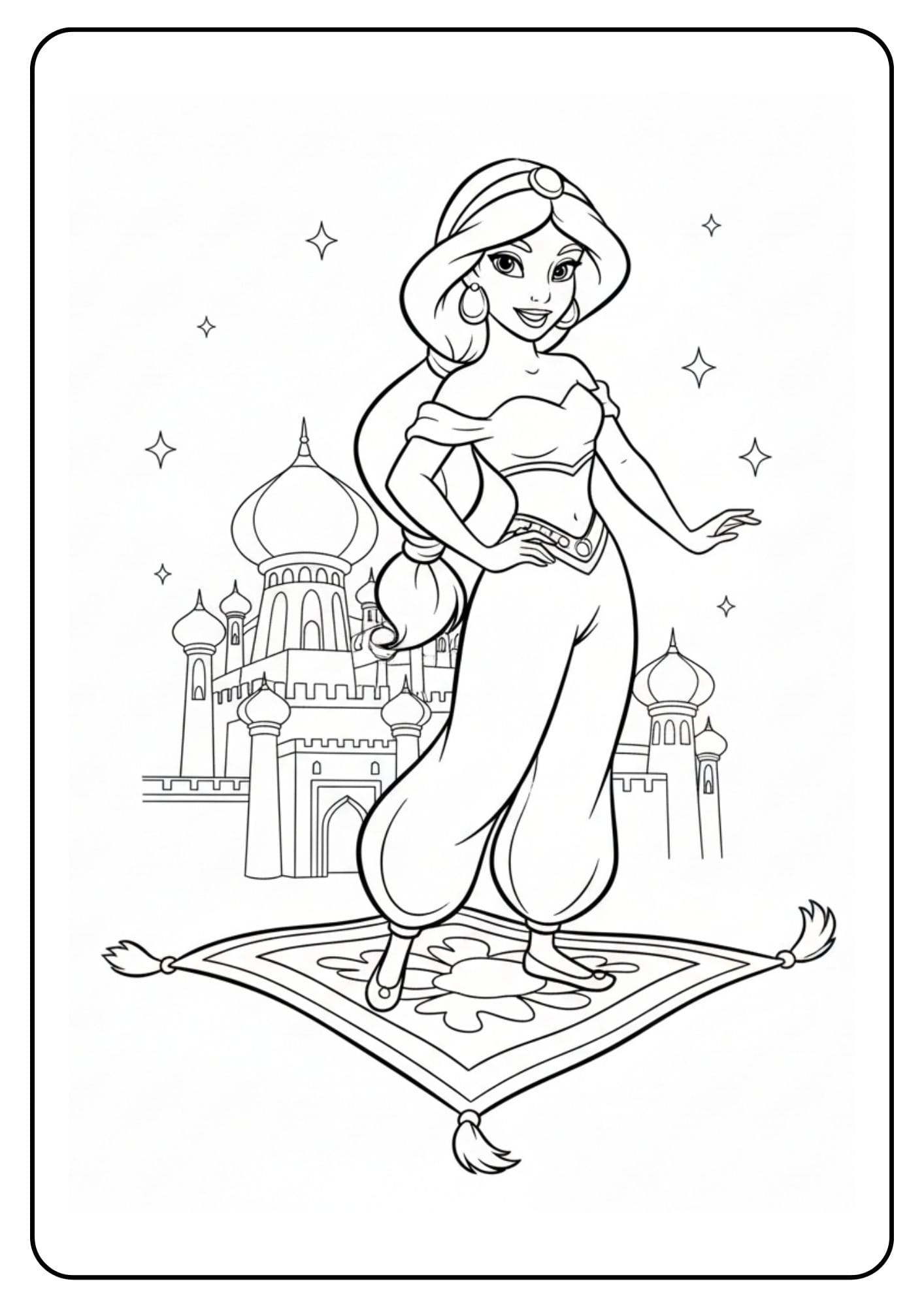 Jasmine disney prinsessen kleurplaat