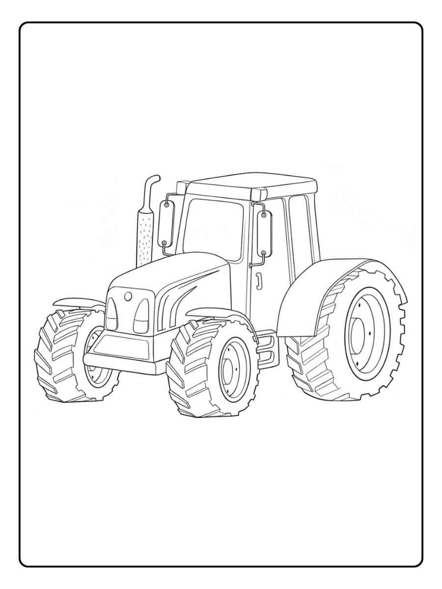 Kleuren en Plezier Trekker op de Boerderij Kleurplaat Trekker