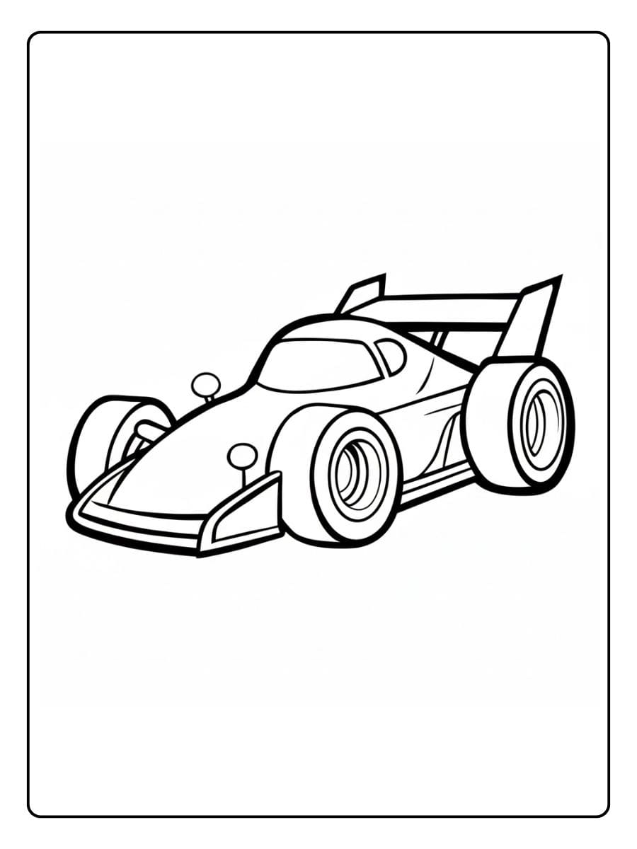 Kleuren van een Snelle Formule 1 Wagen Kleurplaat Raceauto