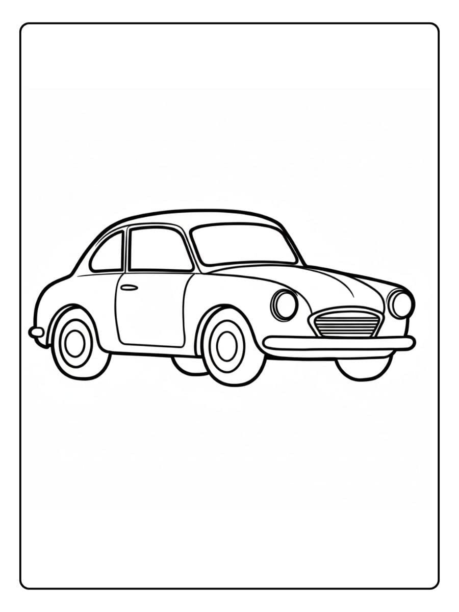 Kleurplaat Auto Klassieke Rode Wagen