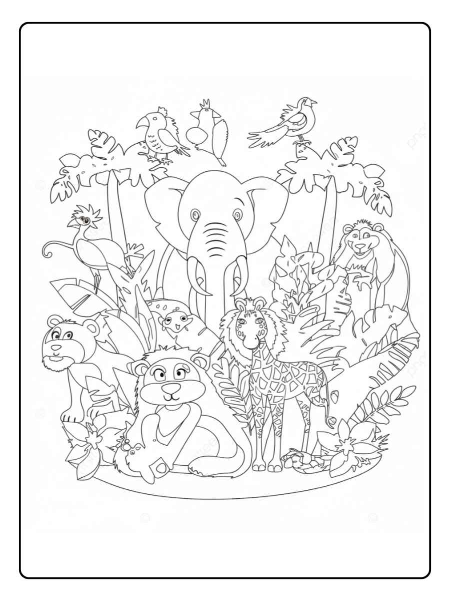 Kleurplaat Dieren Vriendinnen Vieren Feest