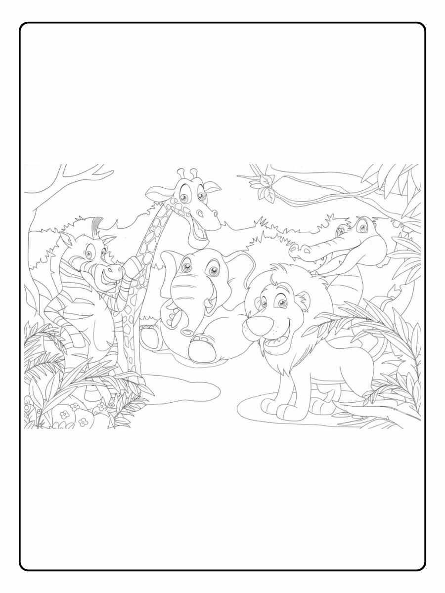 Kleurplaat Dieren Vriendschap