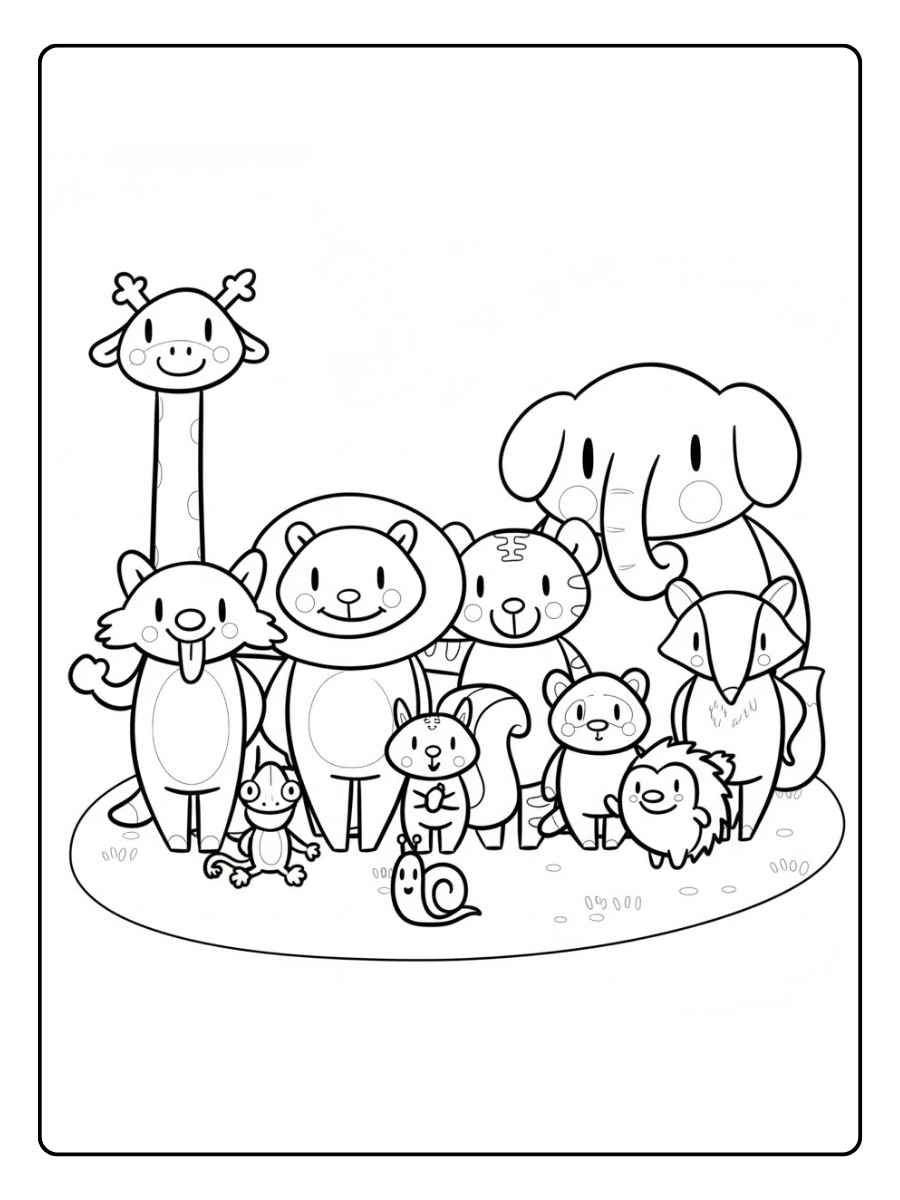 Kleurplaat Dieren in het Park