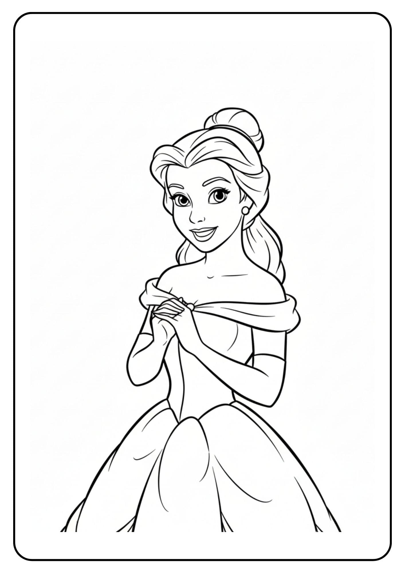 Kleurplaat Disney Belle prinses