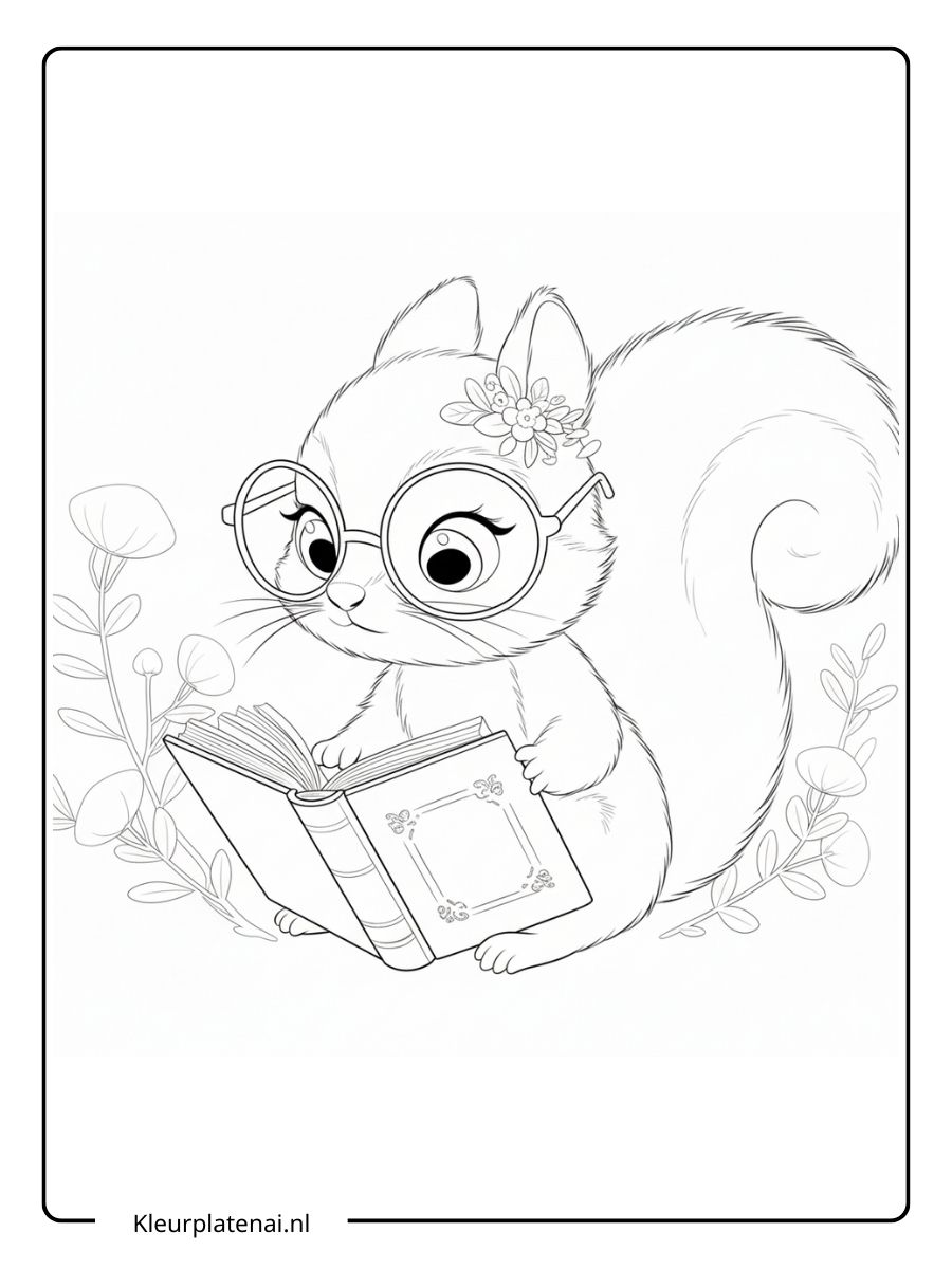 Kleurplaat Eekhoorntje (17)