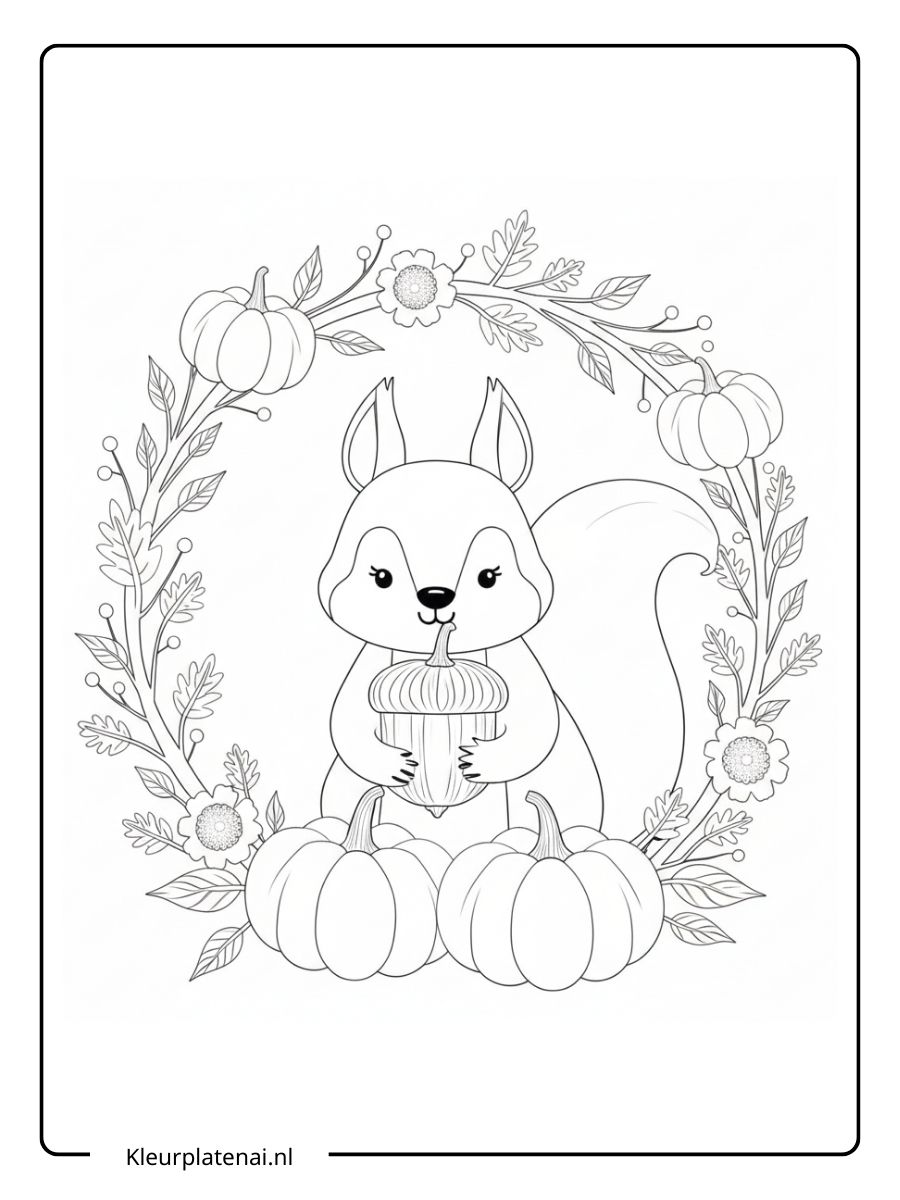 Kleurplaat Eekhoorntje (19)