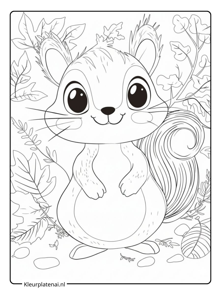 Kleurplaat Eekhoorntje (2)