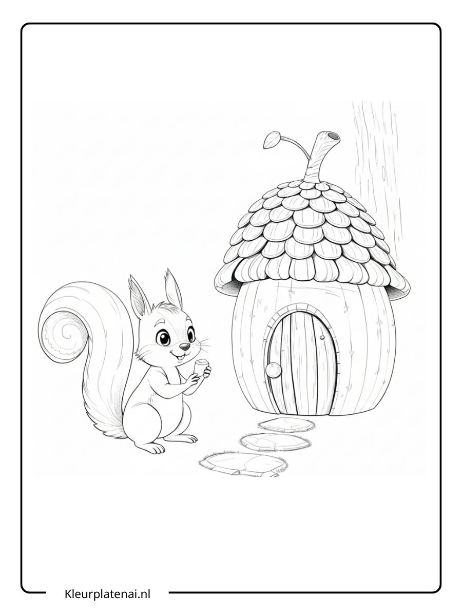 Kleurplaat Eekhoorntje (20)