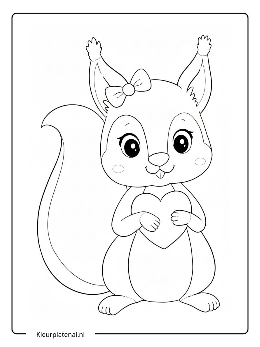 Kleurplaat Eekhoorntje (22)