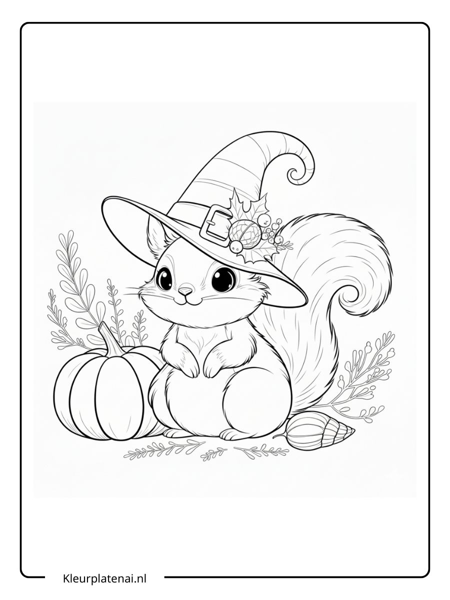 Kleurplaat Eekhoorntje (23)