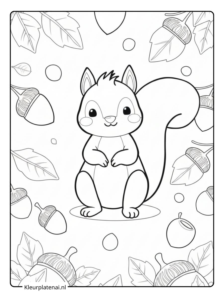 Kleurplaat Eekhoorntje (3)