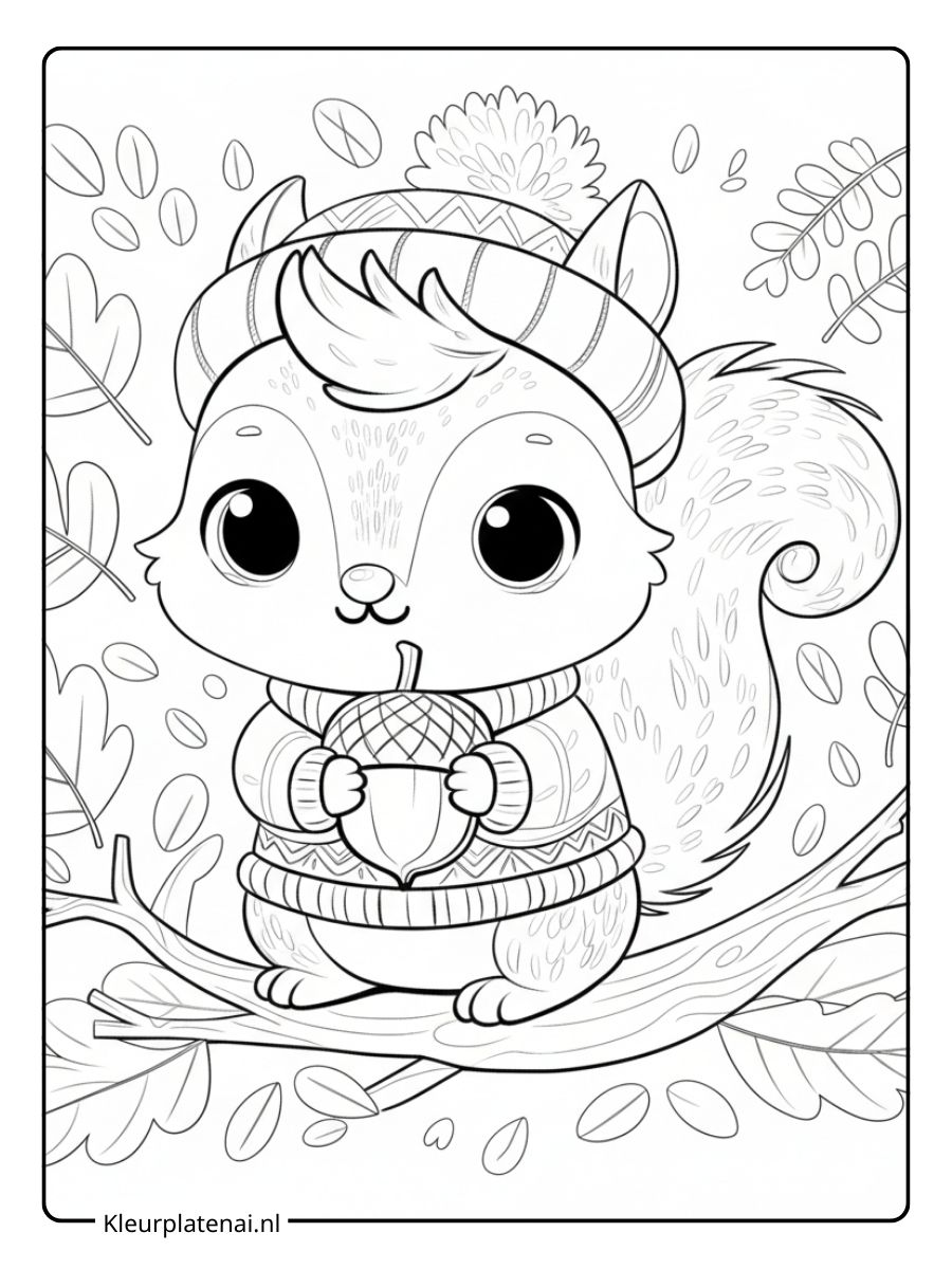 Kleurplaat Eekhoorntje (4)