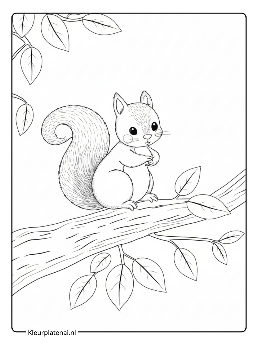 Kleurplaat Eekhoorntje (6)