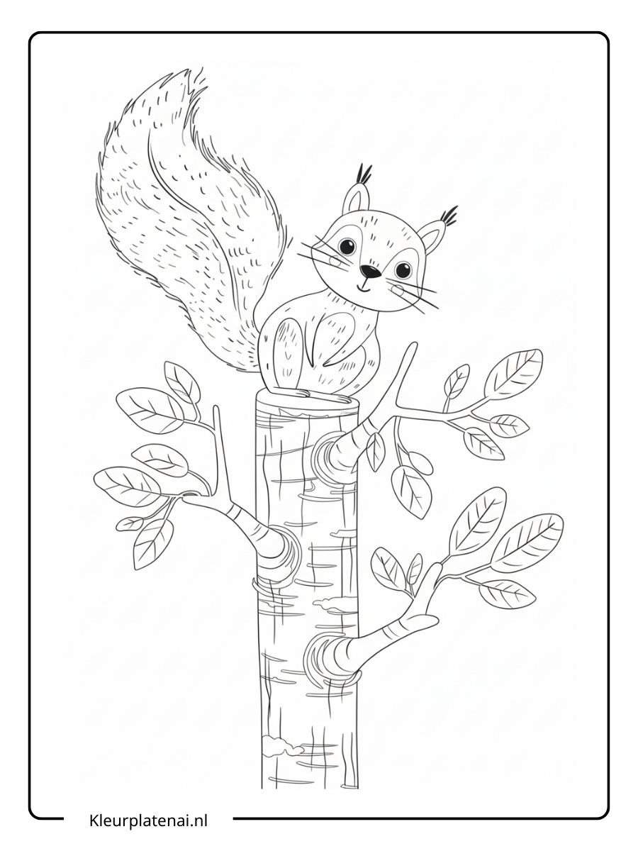 Kleurplaat Eekhoorntje (7)
