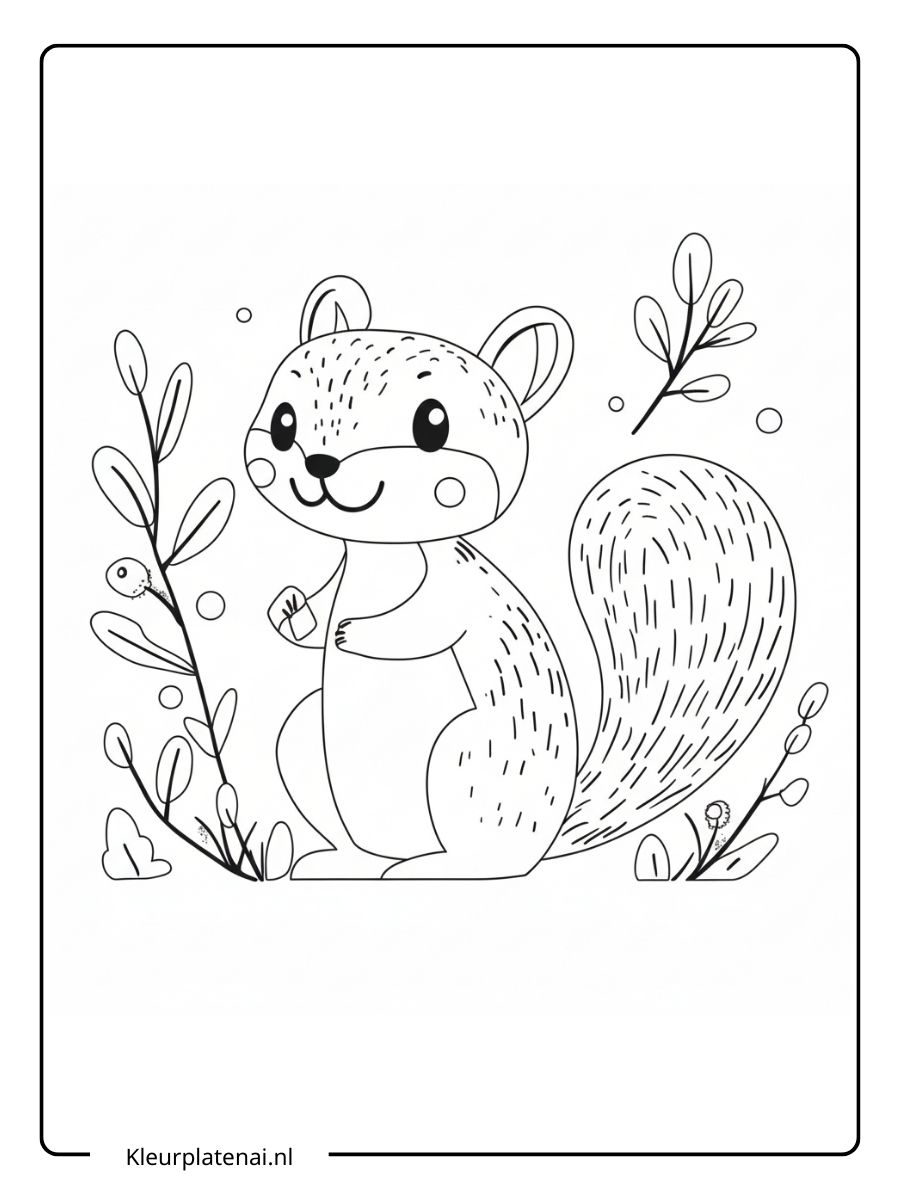 Kleurplaat Eekhoorntje (9)