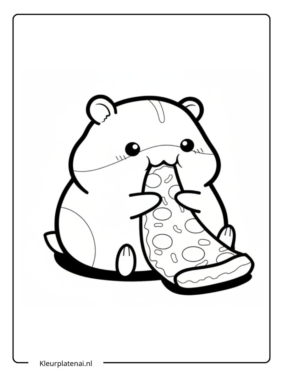 Kleurplaat Hamster Schattig (13)