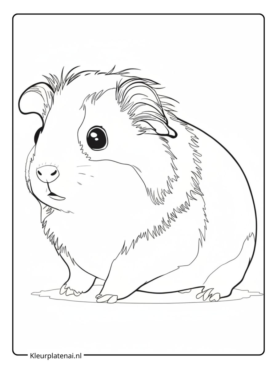 Kleurplaat Hamster Schattig (6)