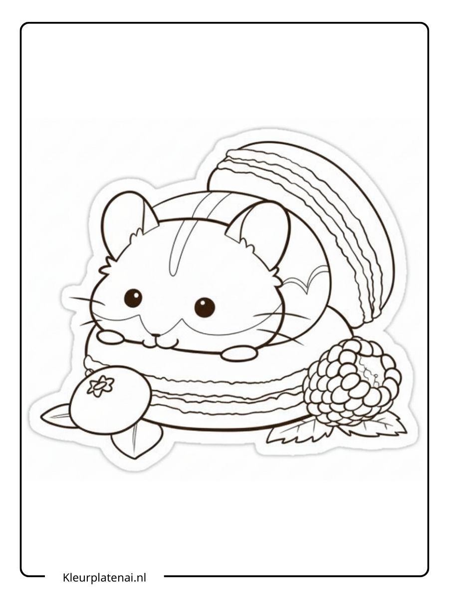 Kleurplaat Hamster Schattig (8)
