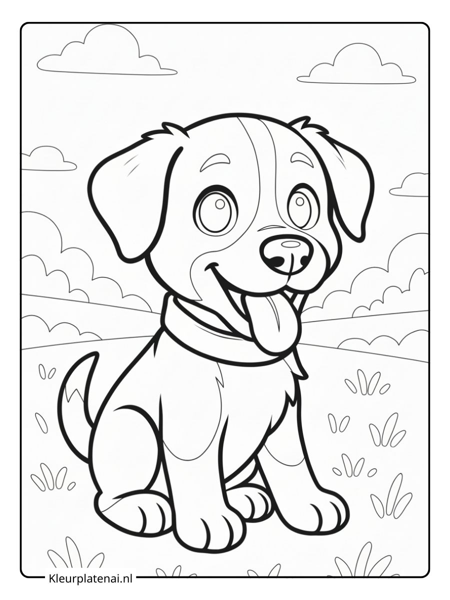 Kleurplaat Hond (13)