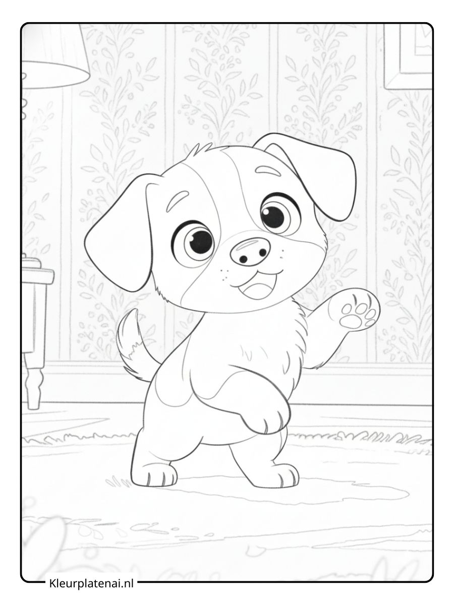Kleurplaat Hond 17