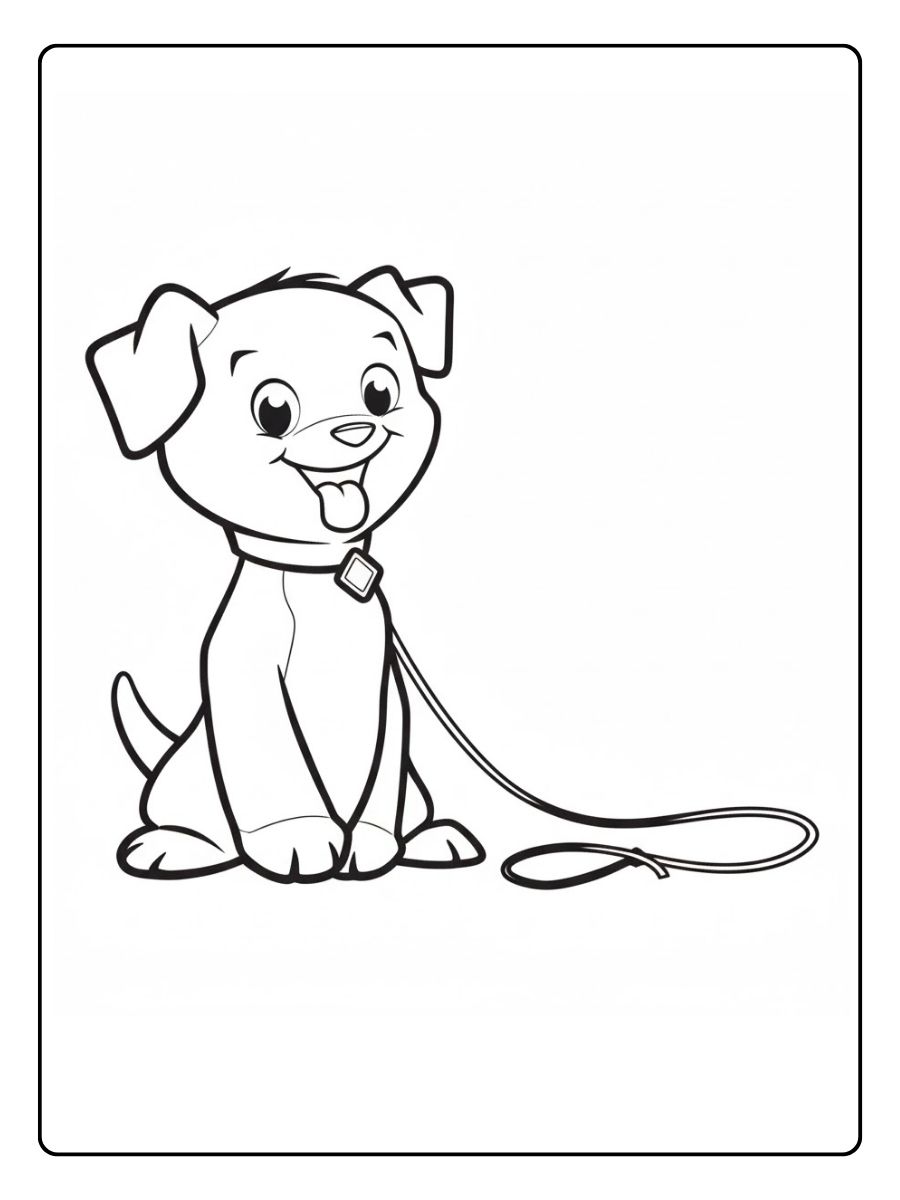 Kleurplaat Hond De Vrolijke Vriend