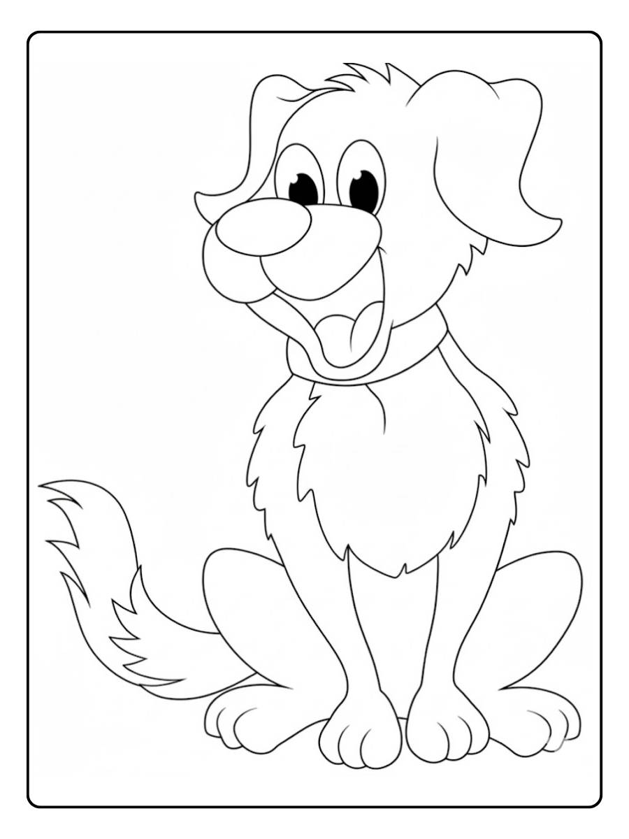 Kleurplaat Hond op Avontuur