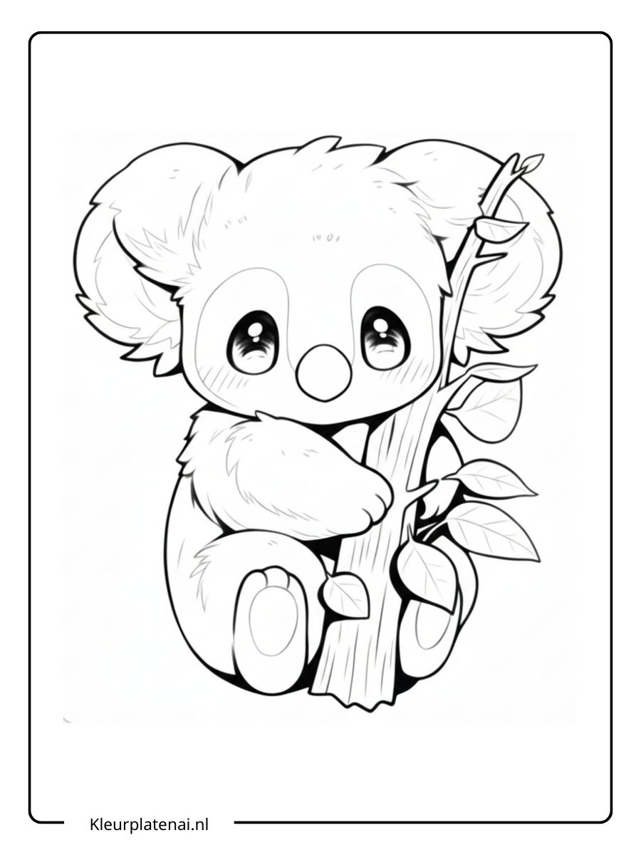 Kleurplaat Koala (10)