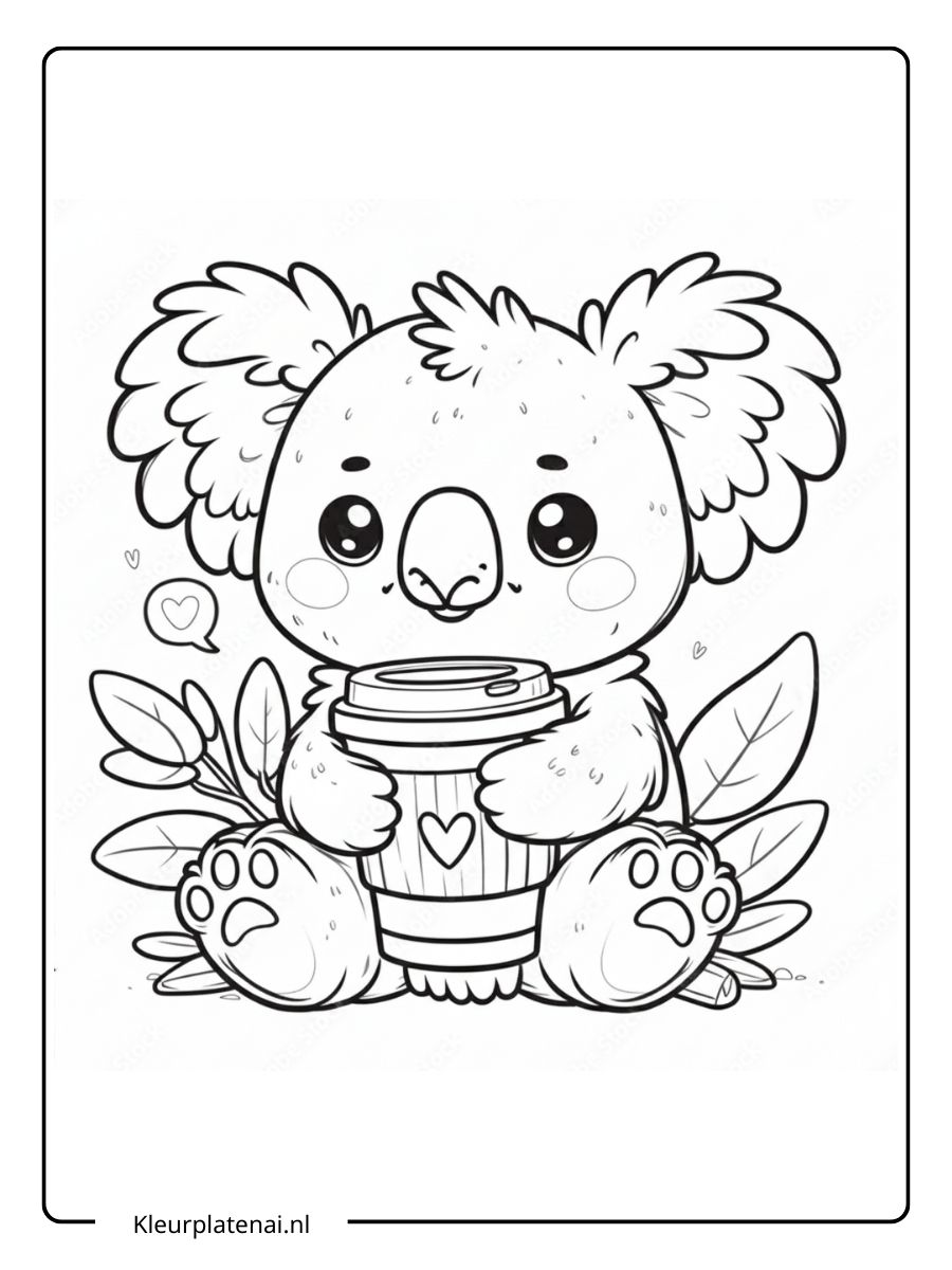 Kleurplaat Koala (14)