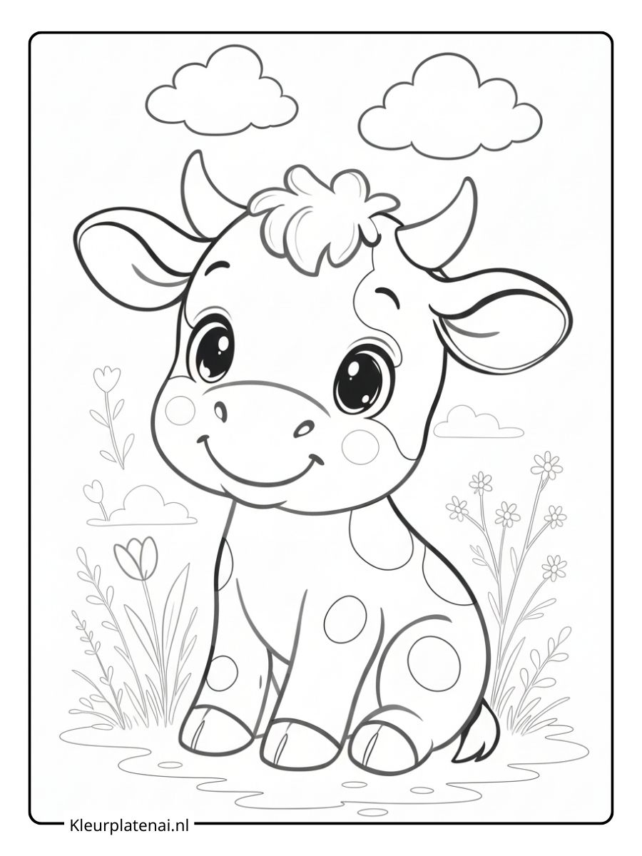 Kleurplaat Koe (10)