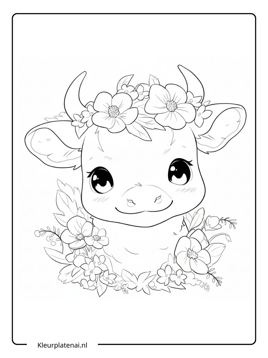 Kleurplaat Koe (16)
