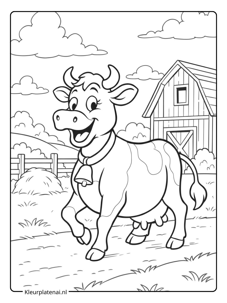 Kleurplaat Koe (8)