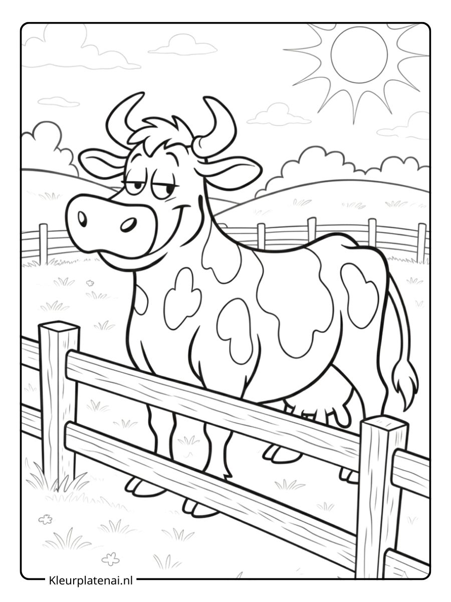Kleurplaat Koe (9)